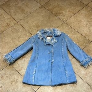 Rothschild Light Blue Faux-Shearling girls coat